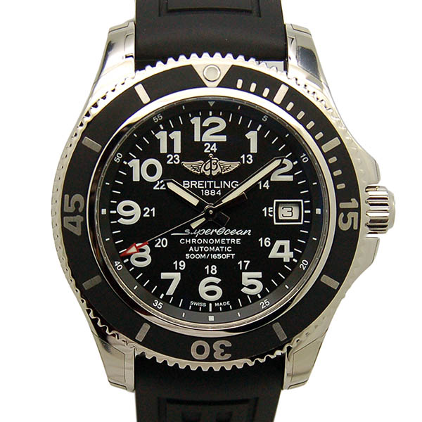 ブライトリング　BREITLING　スーパーオーシャン2　42　A182B67VPR　ブラック　ラバーベルト　SS　新品