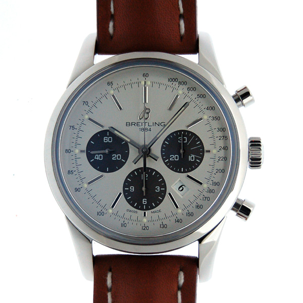 ブライトリング　BREITLING　トランスオーシャン　クロノグラフ　A015G24KBA　シルバー　SS　革　43mm　自動巻　新品