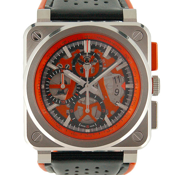 ベル＆ロス　BELL＆ROSS　エアロGT　オレンジ　クロノグラフ　BR0394-SC-ORA/SCA　スケルトン　42mm　世界500本限定　新品