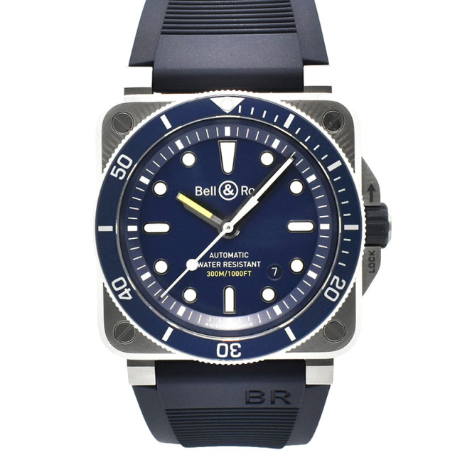 ベル＆ロス　BELL＆ROSS　BR0392-D-BU-ST/SRB　BR03-92　ダイバーブルー　ラバー　42mm　新品