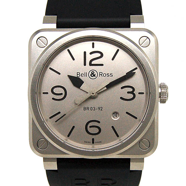 ベル＆ロス　BELL＆ROSS　BR0392-GBL-ST/SRB　BR03-92　ホロブラック　SS　42mm　グレー　ラバーベルト　世界999本限定　新品