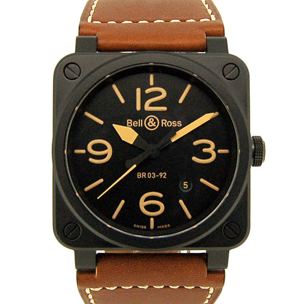 ベル＆ロス　BELL＆ROSS　BR03-92 ヘリテージ　BR0392-HERITAGE-CE　セラミック　革ベルト　42mm　新品