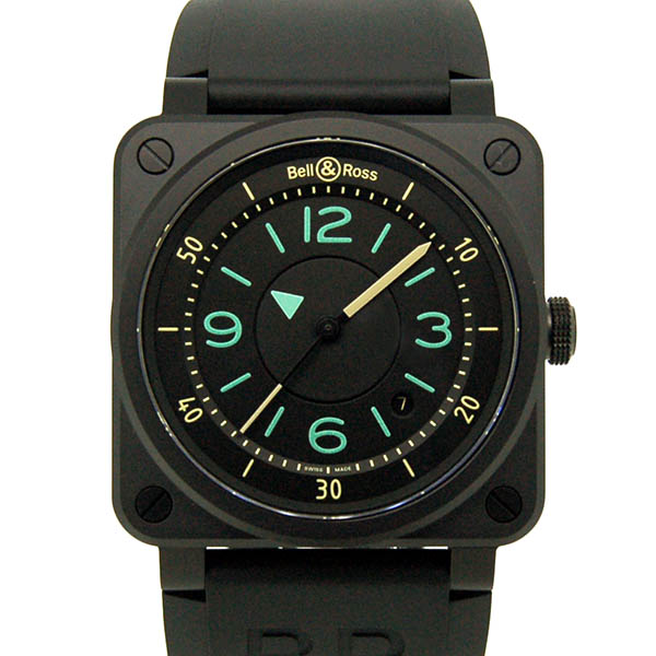 ベル＆ロス　BELL＆ROSS　BR03-92 バイ コンパス　BR0392-IDC-CE/SRB　セラミック　ラバーベルト　42mm　新品