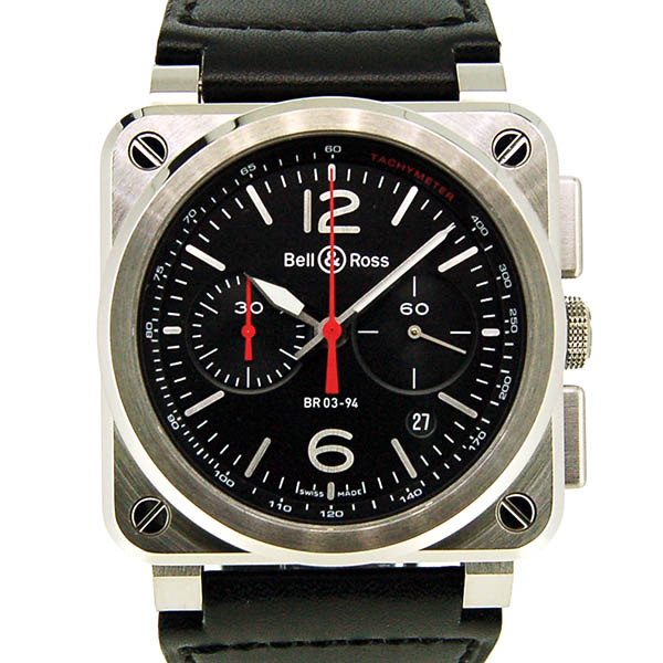 ベル＆ロス　BELL＆ROSS　BR03-94 ブラックスティール　BR0394-BLC-ST/SCA　SS　42mm　ブラック　新品