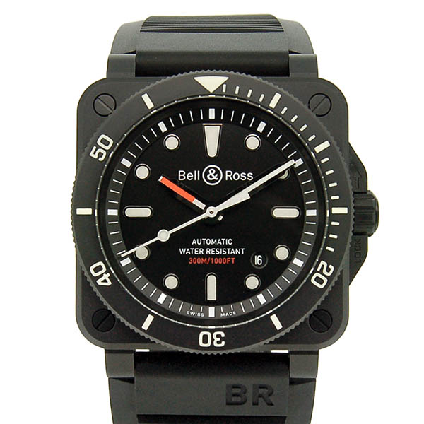 ベル＆ロス　BELL＆ROSS　BR0392-D-BL-CE/SRB　BR03-92　ダイバー　ブラックマット　42mm　セラミック　新品