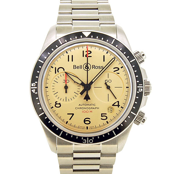 ベル＆ロス　BELL＆ROSS　ヴィンテージ BR V2-94 ミリタリーベージュ クロノグラフ　BRV294-BEI-ST/SST　41mm　新品【現品1点限りSALE】当店通常価格￥345,000