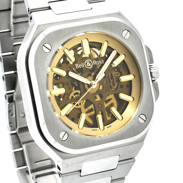 ベル&ロス BELL&ROSS BR 05 スケルトン ゴールデン BR05A-CH-SKST/SST 世界500本限定 40mm 新品