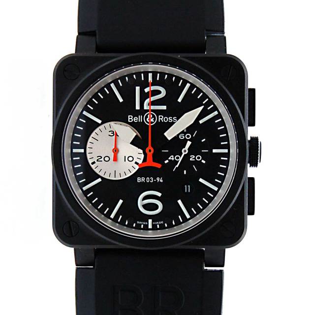 ベル＆ロス　BELL＆ROSS　BR03-94CFBW-R　クロノグラフ　42mm　PVD　ブラック　新品