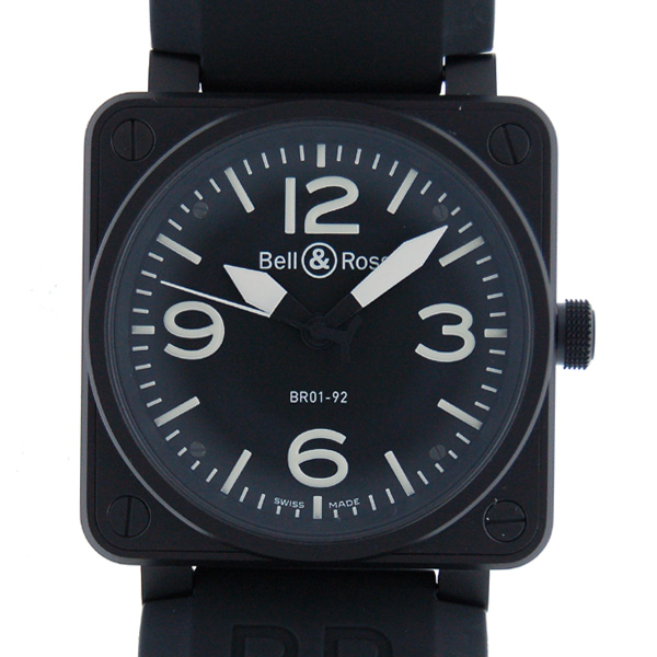 ベル＆ロス　BELL＆ROSS　BR01-92CFB-CA　ブラック　46mm　ラバー　PVD　新品