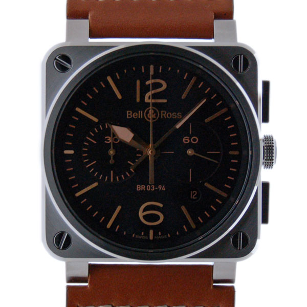 ベル＆ロス　BELL＆ROSS　BR03-94　ゴールデンヘリテージ　クロノグラフ　42mm　SS　ブラック　新品