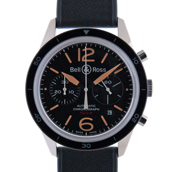 ベル＆ロス　BELL＆ROSS　ヴィンテージ　スポーツヘリテージ　クロノグラフ　BR126　ブラック　SS　自動巻　新品