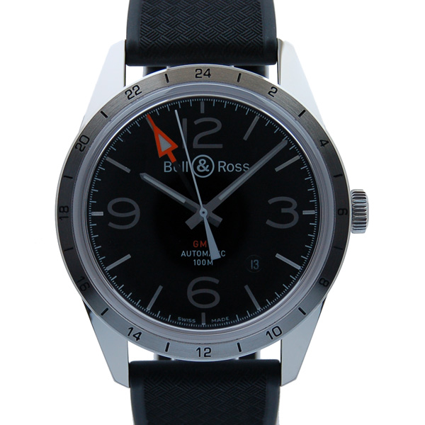 ベル＆ロス　BELL＆ROSS　ヴィンテージ　BR123　GMT　24H　SS　42mm　ブラック　新品