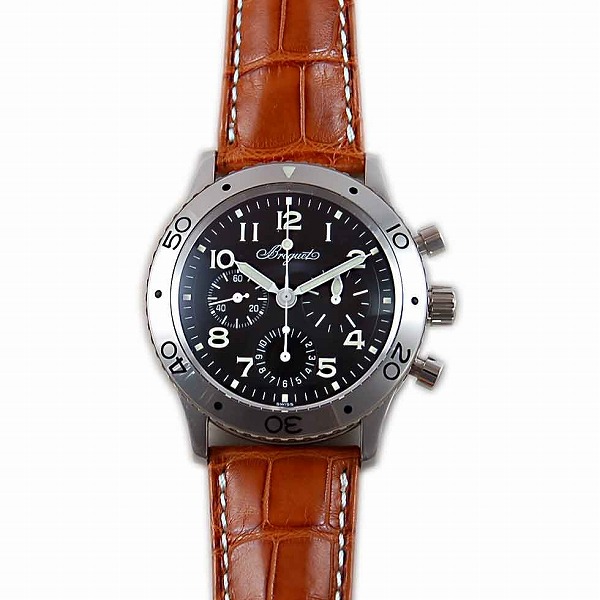 ブレゲ　BREGUET　アエロナバル　3800ST/92/9W6　ブラック　革ベルト　メンズ