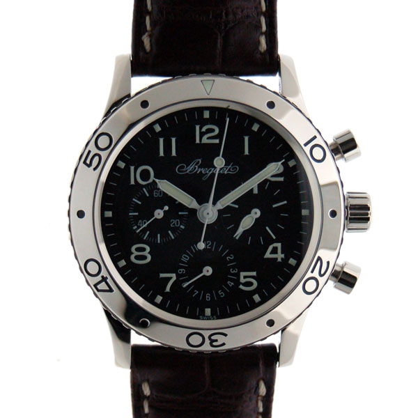 ブレゲ　BREGUET　アエロナバル　3800ST/92/9W6　ブラック　革ベルト　メンズ　新品