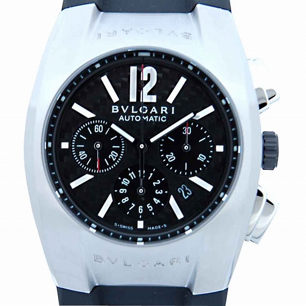 ブルガリ　BVLGARI　エルゴン　クロノグラフ　EG35BSVDCH　35mm　ラバー　カーボン　自動巻き