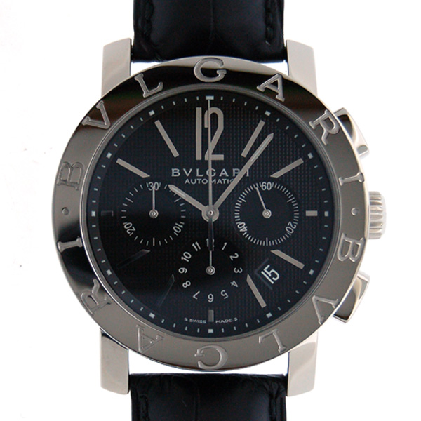 ブルガリ　BVLGARI　ブルガリブルガリ　クロノグラフ　BB42BSLDCH　SS　ブラック　革　新品