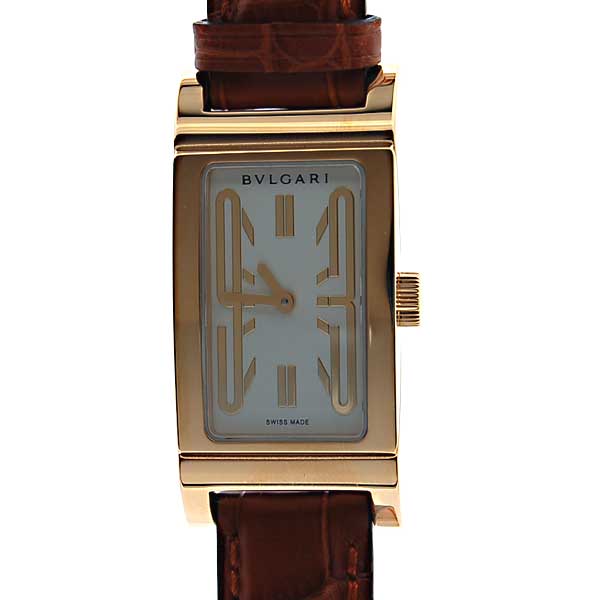 ブルガリ　BVLGARI　レッタンゴロ　RT39GL　K18　金無垢　レディース　革ベルト　新品　