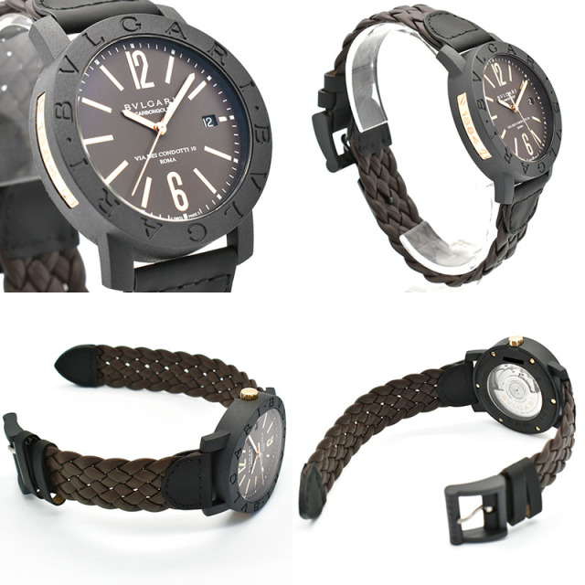 ブルガリ BVLGARI 時計 革ベルト ブラック おりばーさん専用☆BVLGARI ブルガリ 革ベルト 黒 楽天市場】ブルガリ
