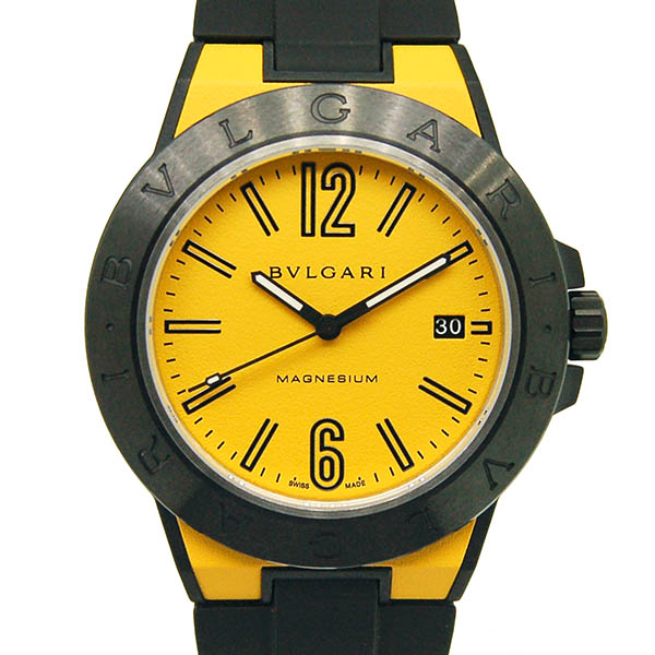 ブルガリ　BVLGARI　ディアゴノ　マグネシウム　41　DG41C10SMCVD　イエロー　セラミック　ラバー　新品