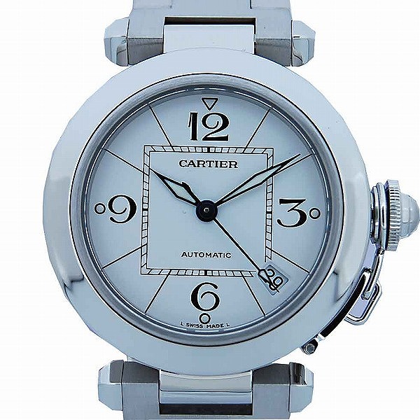 カルティエ　CARTIER　パシャC　ホワイト　白　35mm　W31074M7　スモールデイト　自動巻き　新品