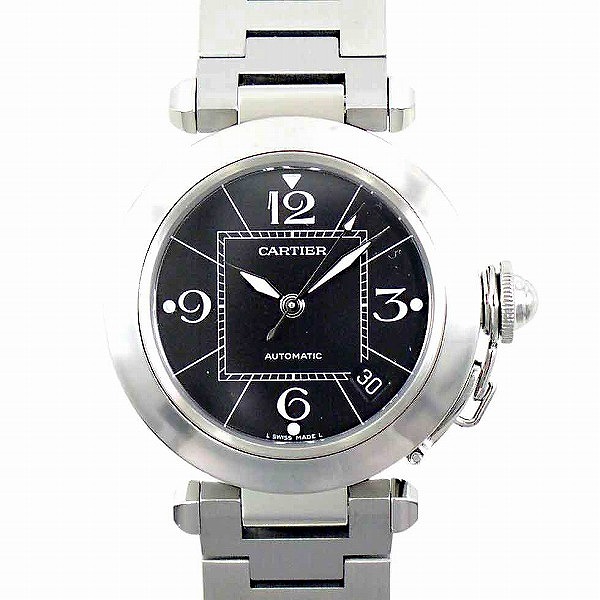 カルティエ　CARTIER　パシャC　ブラック　スモールデイト　W31076M7　自動巻き　35mm　ボーイズサイズ　新品