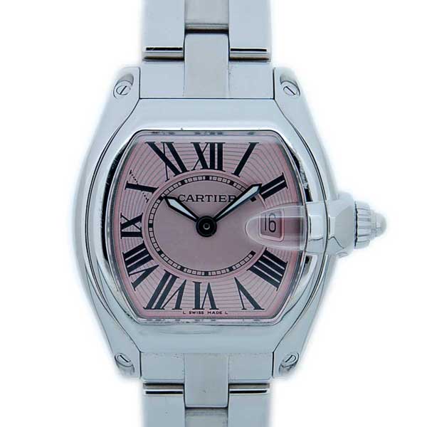 カルティエ　CARTIER　ロードスター　レディース　W62017V3　ピンク　替ベルト付き　クォーツ　新品