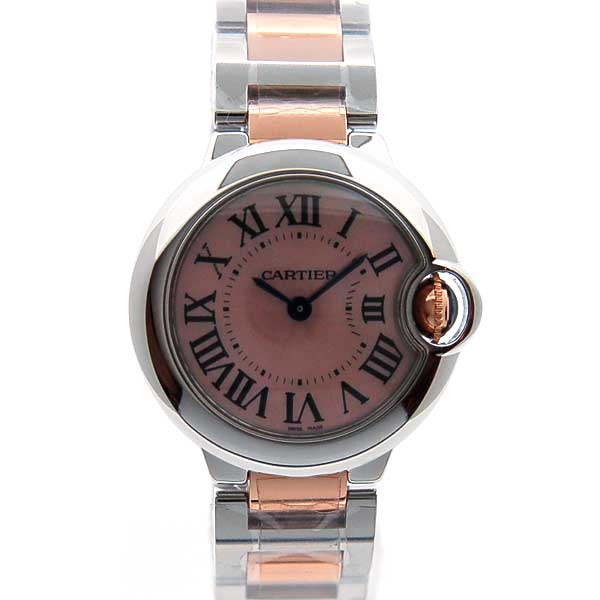 カルティエ　CARTIER　バロンブルー　SG/SM　レディース　コンビ　W6920034　ピンクシェル　クォーツ　28,5mm