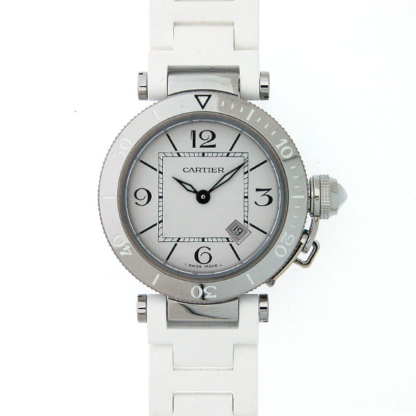 カルティエ　CARTIER　シータイマーレディ　W3140002　SS×ラバー　33mm　ホワイト　クォーツ　新品