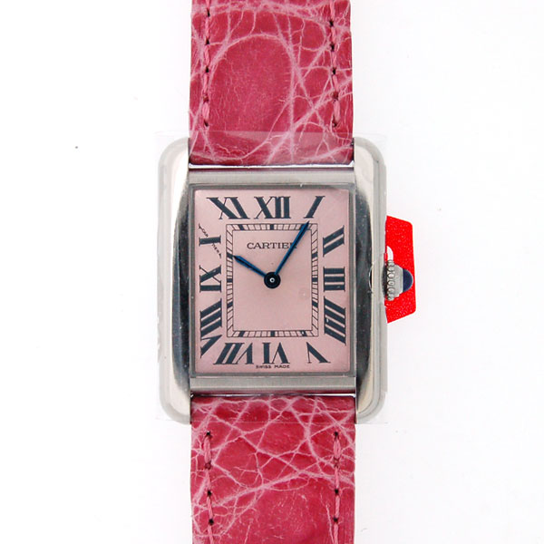 カルティエ CARTIER タンクソロSM W5200000 SS レディース ピンク  