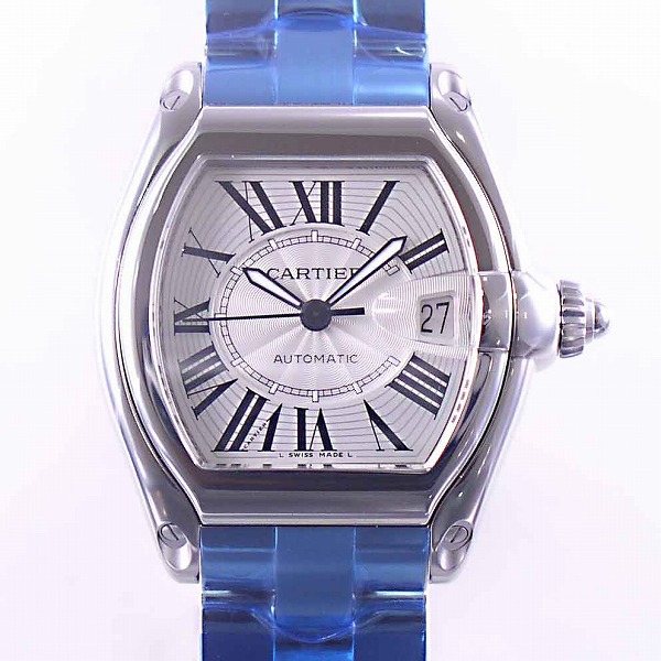 カルティエ　CARTIER　ロードスター　W62025V3　グレーローマ　替えベルト付　新品