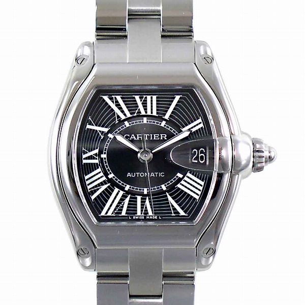 カルティエ　CARTIER　ロードスター　ブラックローマ　W62041V3　自動巻き　替えベルト付き　メンズ
