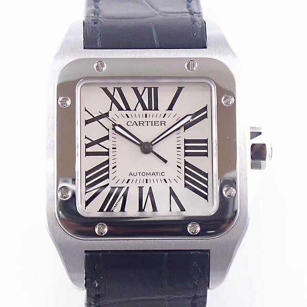 カルティエ　CARTIER　サントス100　SS　W20073X8　自動巻　革ベルト　新品