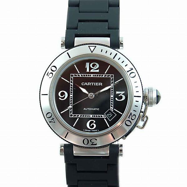 カルティエ　CARTIER　パシャ　シータイマー　W31077U2　自動巻　ラバーコーティングブレス　新品