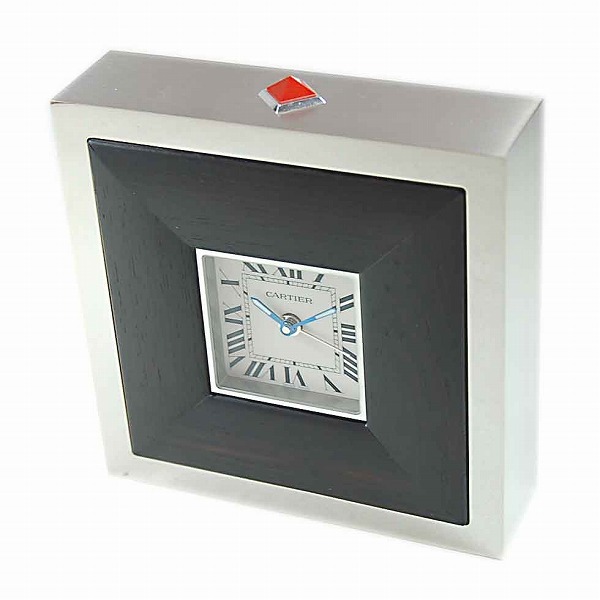 カルティエ　CARTIER　クッションデスククロック　W0100038　アラーム付き