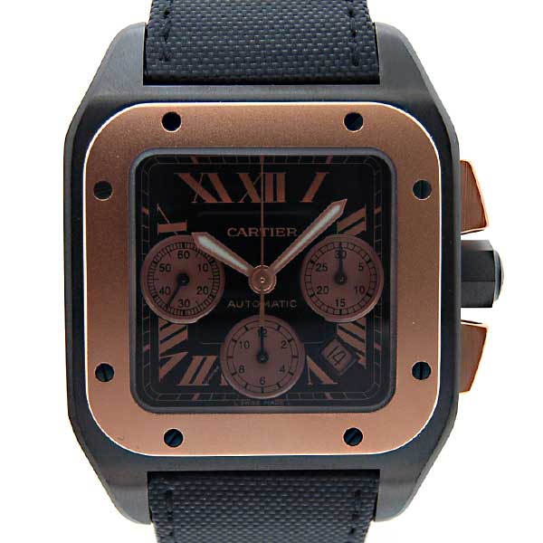 カルティエ　CARTIER　サントス100クロノグラフ　LM　W2020004　PG×SS　メンズ　自動巻　新品