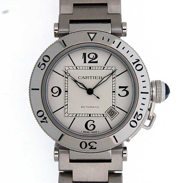 カルティエ　CARTIER　パシャ　シータイマー　W31080M7　SS　シルバー　自動巻　訳有り特価