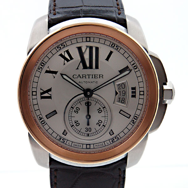 カルティエ　CARTIER　カリブル　ドゥ　カルティエ　W7100011　SS×PG　メンズ　自動巻　シルバー　新品