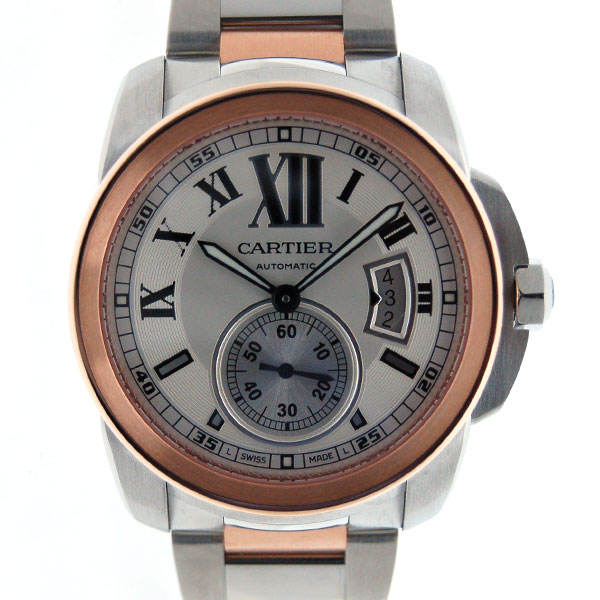 カルティエ　CARTIER　カリブル　ドゥ　カルティエ　W7100036　SS×PG　メンズ　自動巻　シルバー　新品
