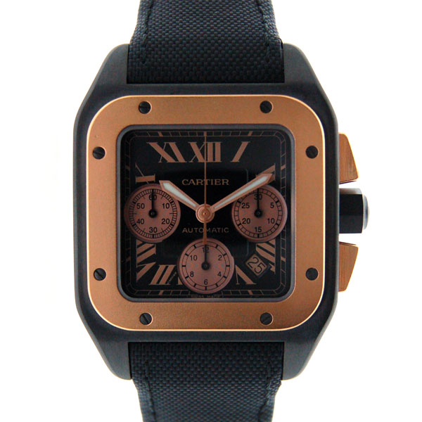 カルティエ　CARTIER　サントス100クロノグラフ　LM　W2020004　PG×TI　メンズ　自動巻　新品　アウトレット