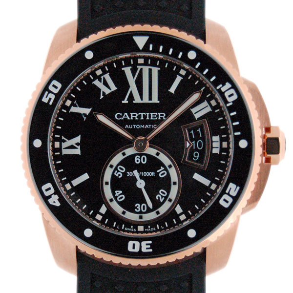 カルティエ　CARTIER　カリブル　ドゥ　カルティエ　ダイバー　W7100052  18KPG　メンズ　42mm　ラバー　ブラック　新品