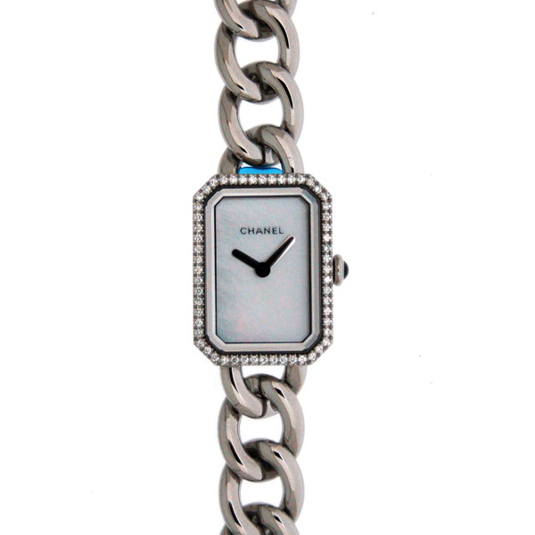 シャネル　CHANEL　プルミエール　スチール　ホワイト　H3253　ベゼルダイヤ　新品