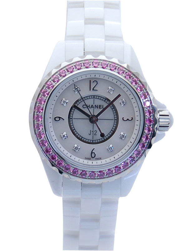 シャネル　CHANEL　J12　H3243　レディース　29mm　ピンクサファイア　ホワイト　新品