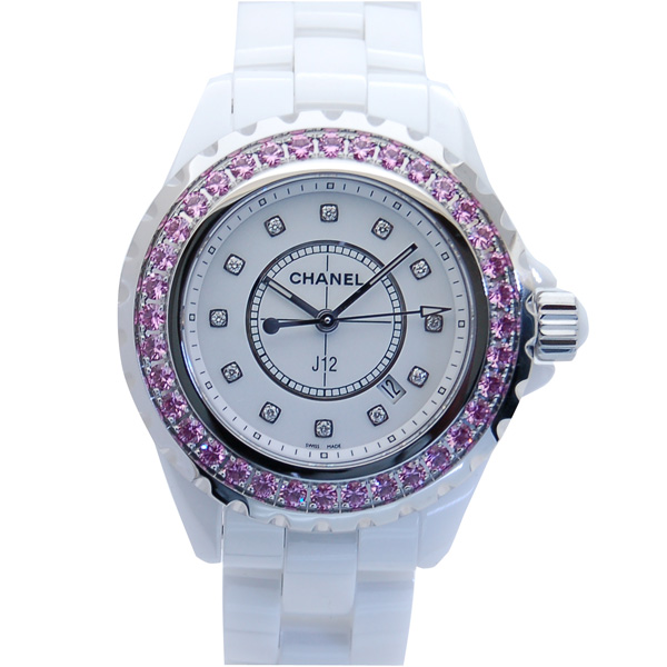 シャネル　CHANEL　J12　H2010　レディース　33mm　ピンクサファイア　ホワイト　新品