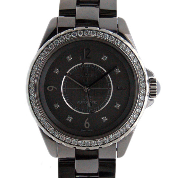 シャネル　CHANEL　J12　クロマティック　ベゼルダイヤ　H2566　メンズ　38mm　グレー　新品