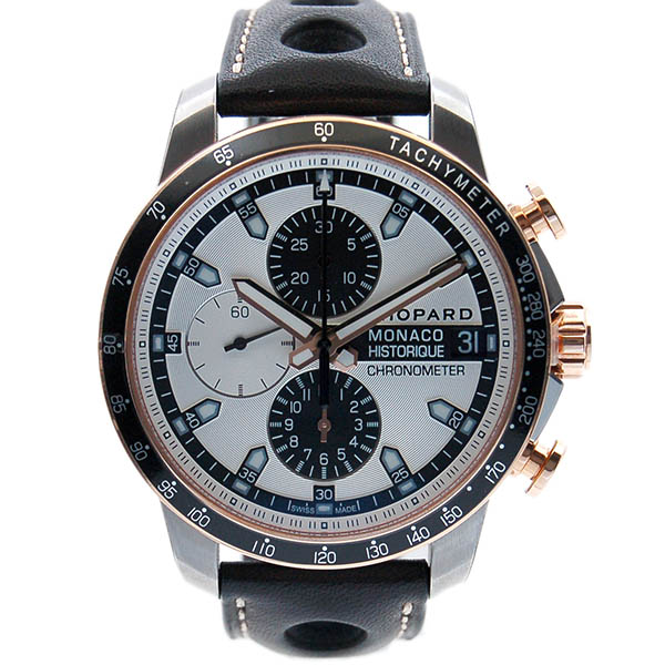 ショパール　CHOPARD　グランプリ　モナコヒストリック　クロノグラフ　168570-9001　グレー/ブラック　44.5mm　革ベルト　新品