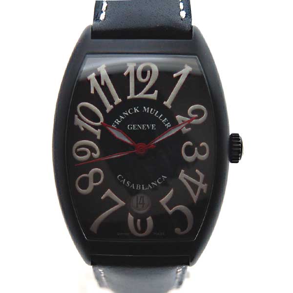 フランクミュラー　FRANCK MULLER　カサブランカデイト　レッド　6850CASA　ブラック　自動巻　メンズ　革ベルト