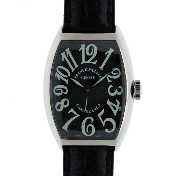 フランクミュラー　FRANCK MULLER　カサブランカ　5850CASA　メンズ　SS　ブラック　クロコ革　新品