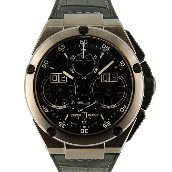 IWC　インヂュニア パーペチュアルカレンダー デジタルデイト/マンス　IW379201　チタンアルミ　革ベルト　ブラック　46mm　新品