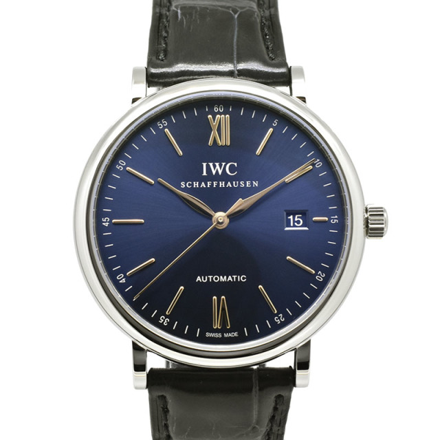 IWC ポートフィノ　コマ IWC ポートフィノ IW356523 SS 40mm ブルー 革ベルト 新品
