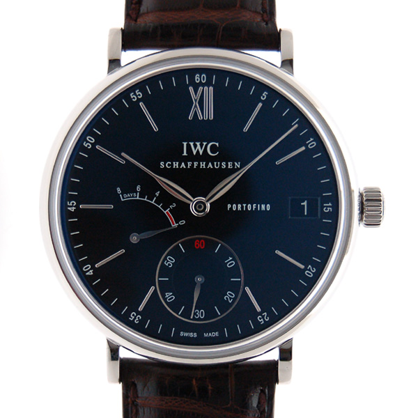 IWC　ポートフィノ　ハンドワインド　8デイズ　IW510102　SS　45mm　黒　サントーニ革　新品